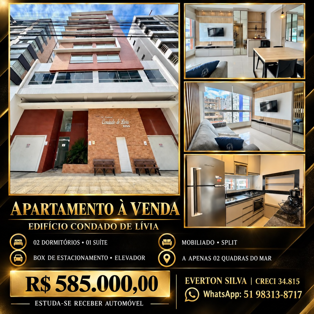 Apartamento para Venda em Zona norte, Capão da Canoa - RS | Ref: APARTAMENTO 02 DORMITÓRIOS COM SUITE  BOX DE ESTAC
